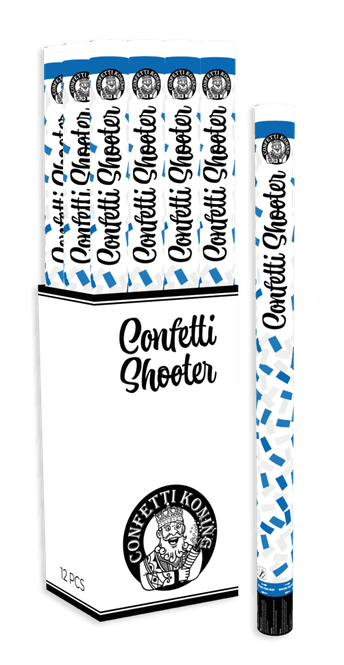 Hoofdbeeld Confetti Shooter Blauw Wit 80 cm